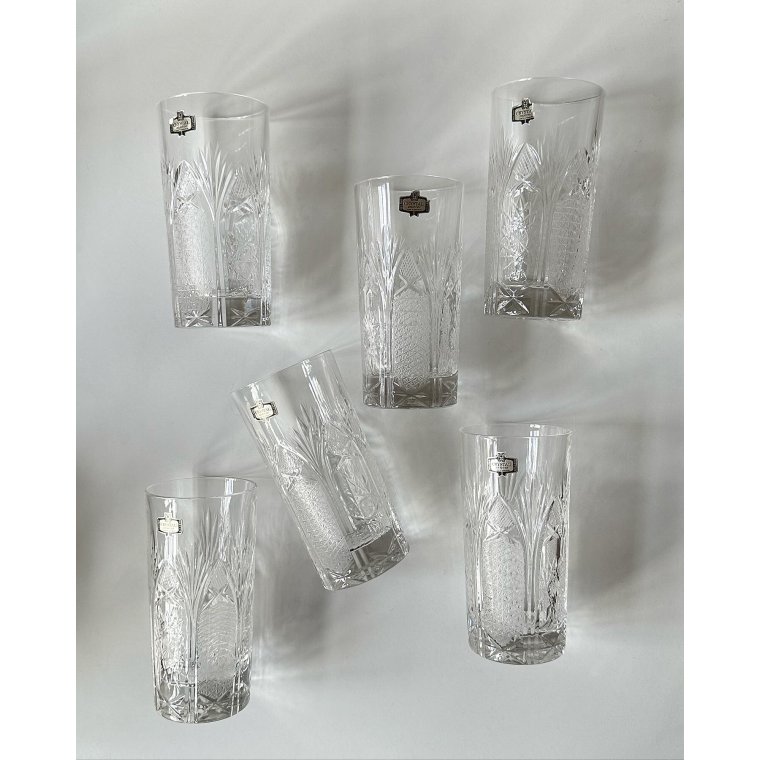 Highball krystalglas, Jugoslavien, 6 stk samlet