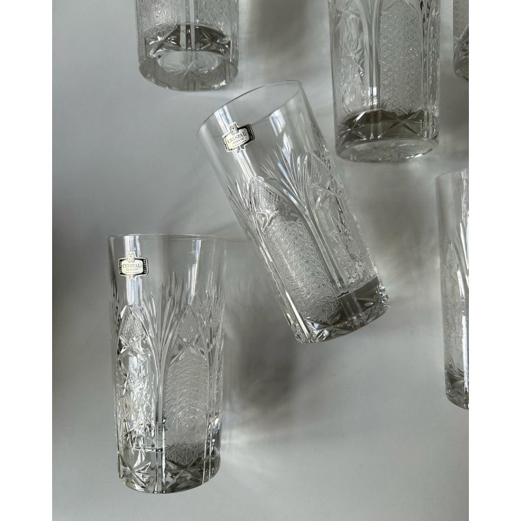 Highball krystalglas, Jugoslavien, 6 stk samlet