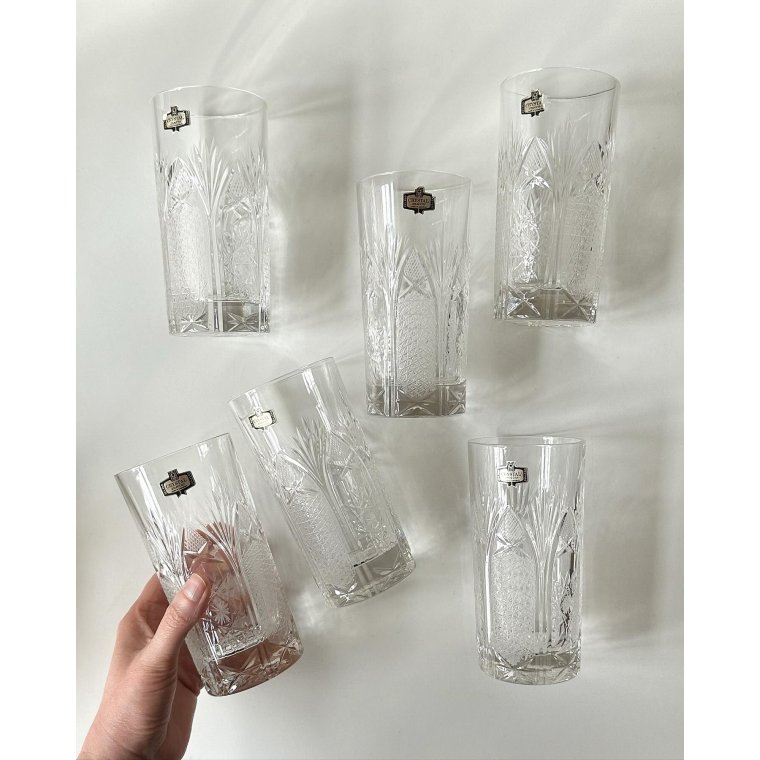 Highball krystalglas, Jugoslavien, 6 stk samlet