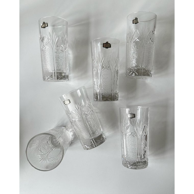 Highball krystalglas, Jugoslavien, 6 stk samlet
