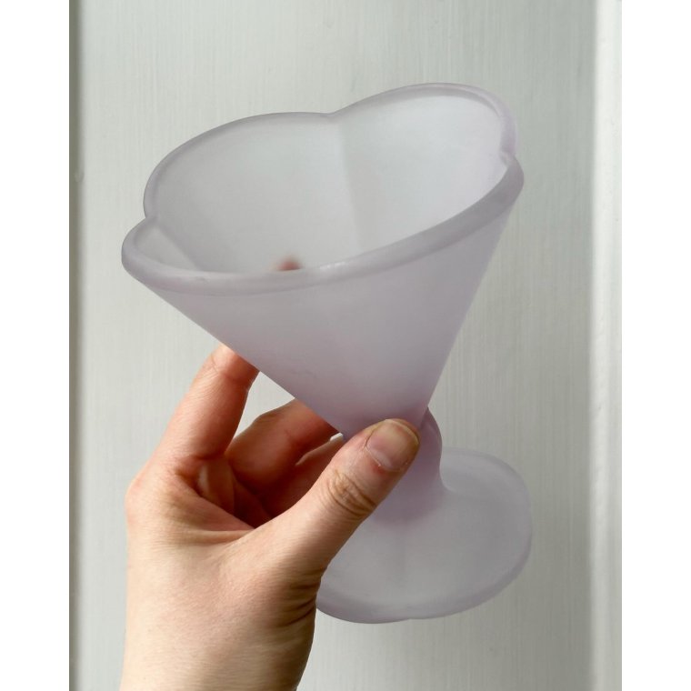 Portionsskl, matteret lilla glas, pr stk