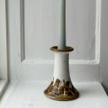 Hanne Stoneware, ceramic candleholder w brown detail