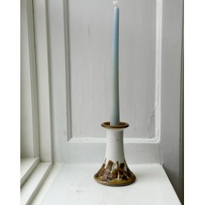 Hanne Stoneware, ceramic candleholder w brown detail