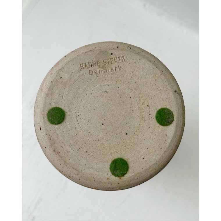 Hanne Stoneware, ceramic candleholder w brown detail