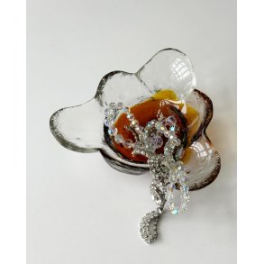 Pertti Santalahti for Humppila, glass dish w brown bottom, Kivi-set