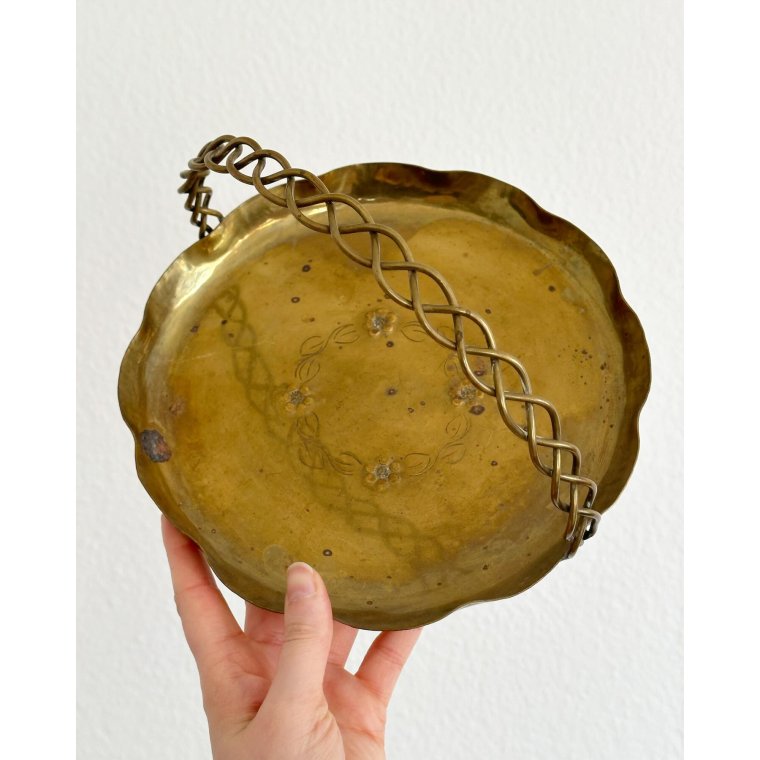 Messingbakke m snoet hank, rund