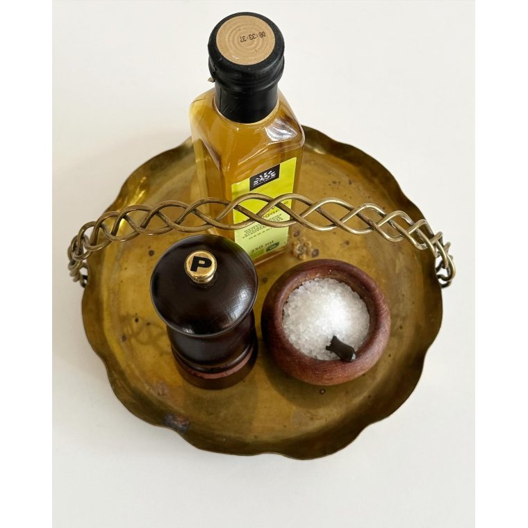 Messingbakke m snoet hank, rund