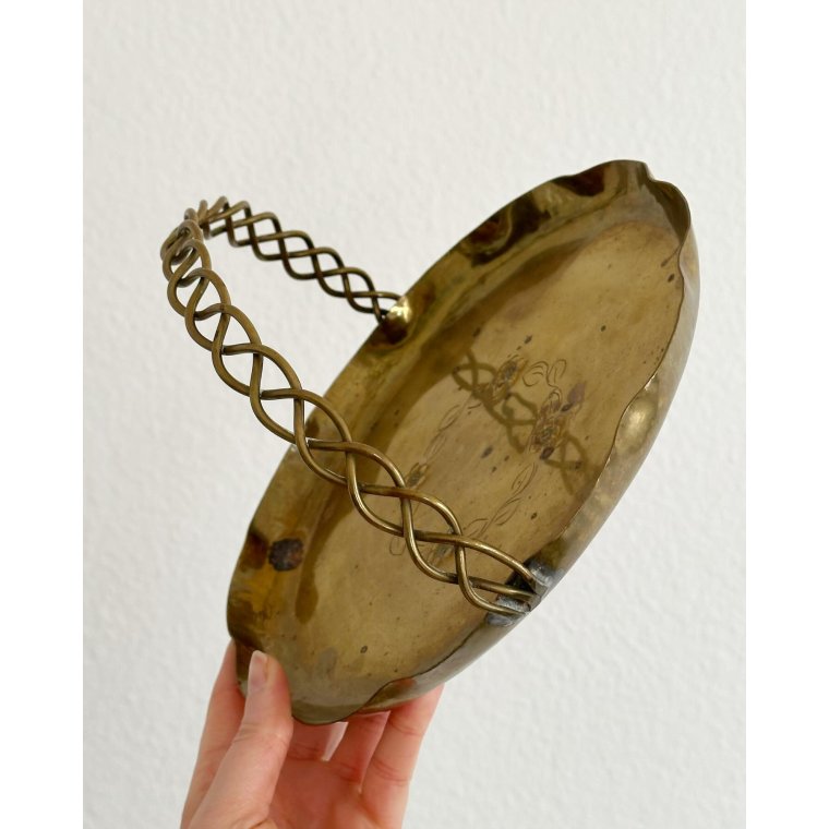 Messingbakke m snoet hank, rund