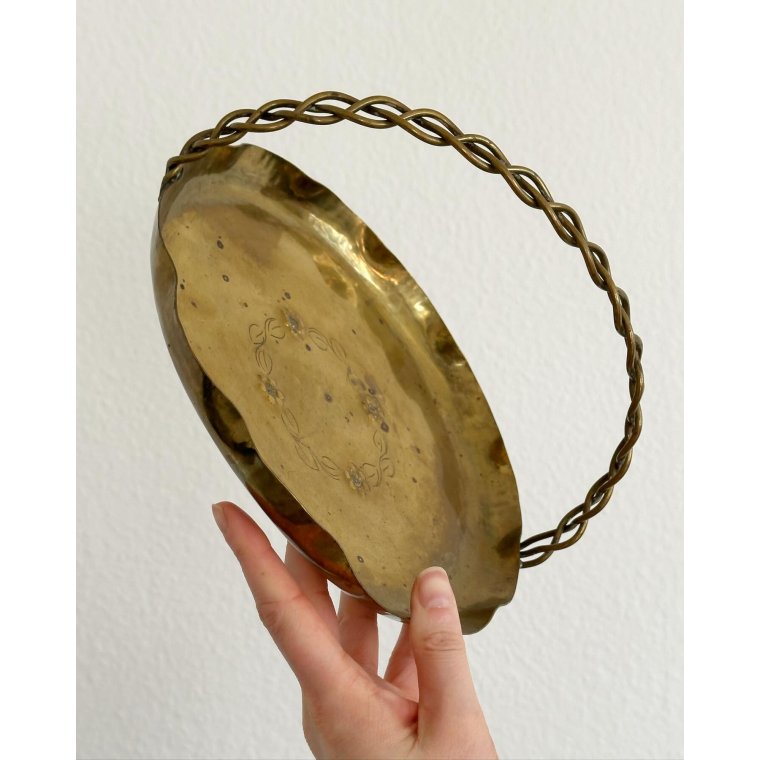 Messingbakke m snoet hank, rund