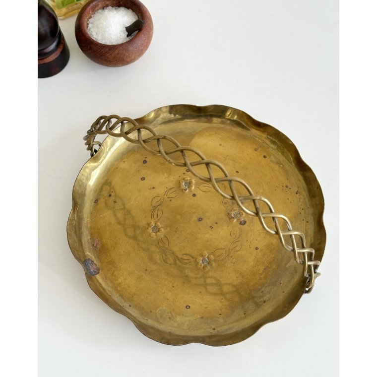 Messingbakke m snoet hank, rund