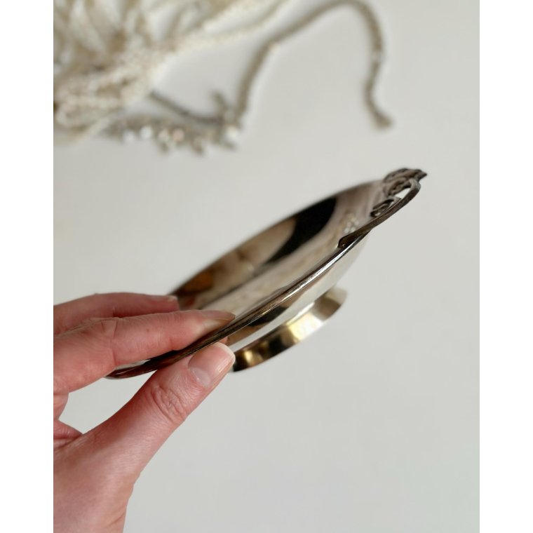 Silverplated dish w grape detail