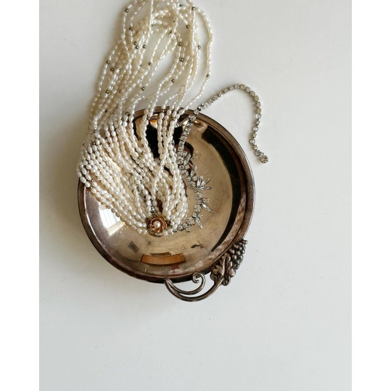 Silverplated dish w grape detail