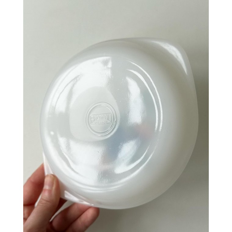 Arcopal, lille fad, opalineglas m frugtprint