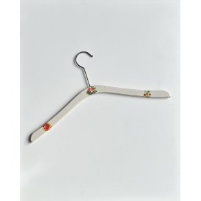 Vintage wooden hanger w decor, white