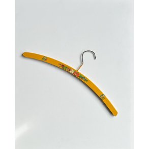 Vintage wooden hanger w decor, yellow