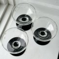 Champagneskl m sort fod og ciseleringer, 3 stk samlet, NB