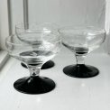 Champagneskl m sort fod og ciseleringer, 3 stk samlet, NB