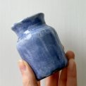 Mini vase, ceramic, blue, Uganda
