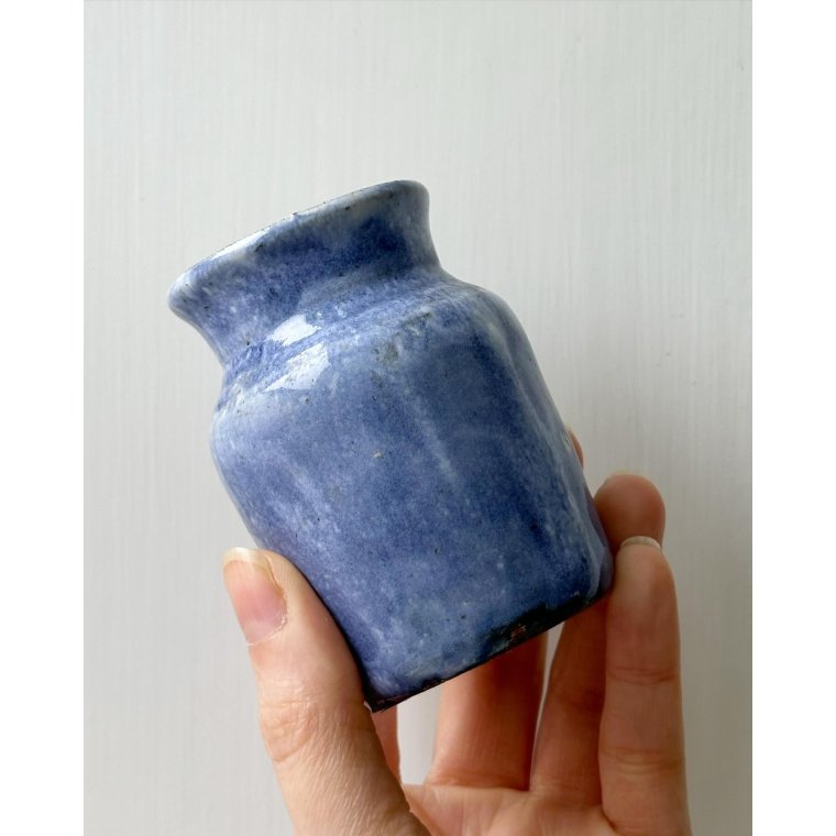 Mini vase, ceramic, blue, Uganda