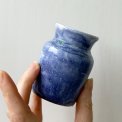 Mini vase, ceramic, blue, Uganda