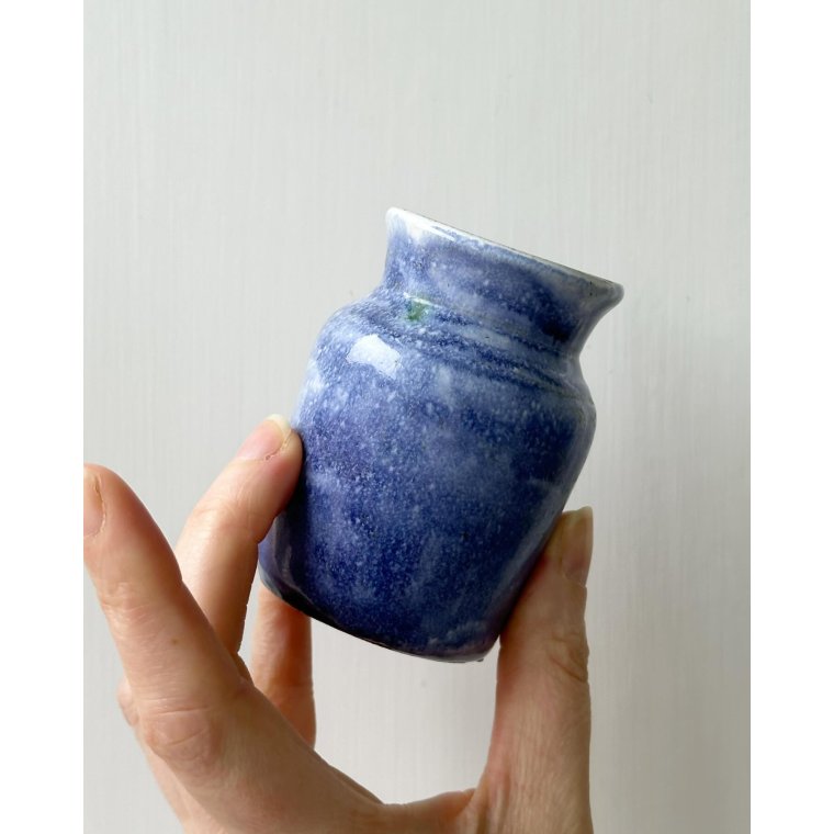 Mini vase, ceramic, blue, Uganda