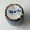 Mini vase, ceramic, blue, Uganda