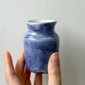 Mini vase, ceramic, blue, Uganda