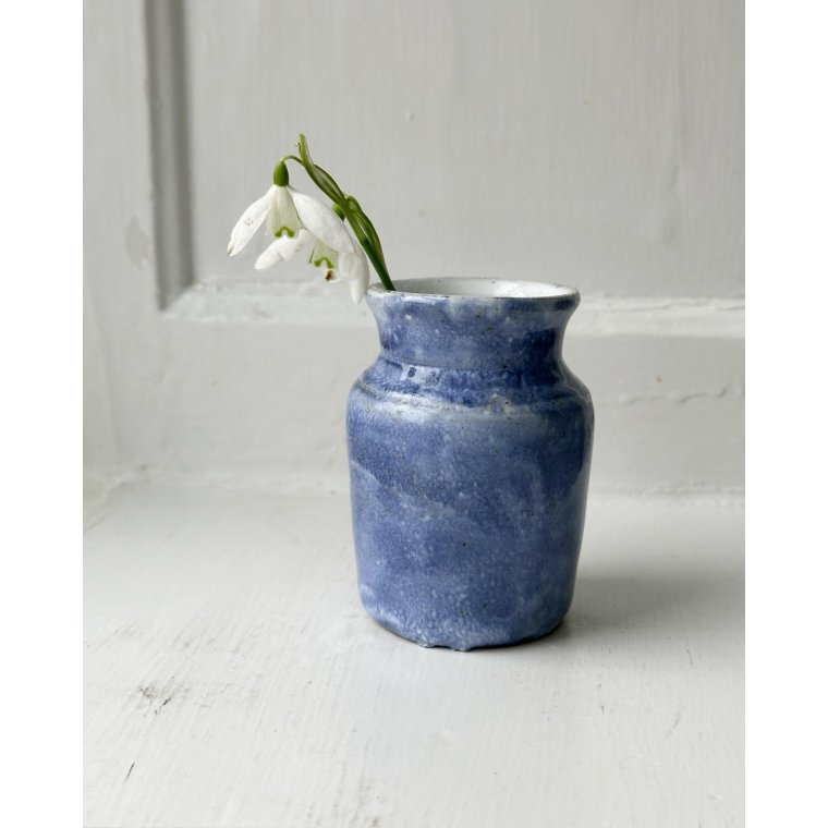 Mini vase, ceramic, blue, Uganda