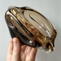Organic glass dish, smokey