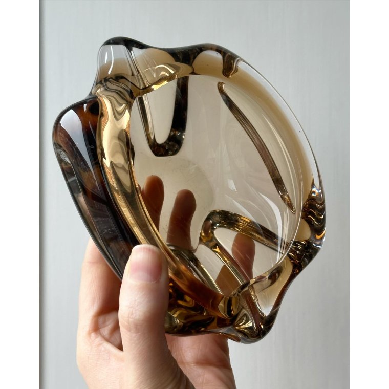 Organic glass dish, smokey