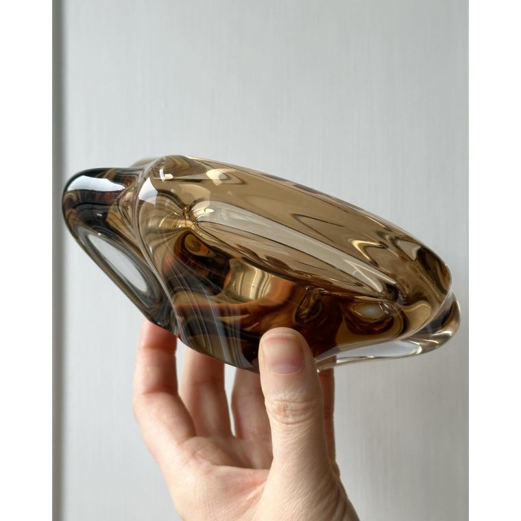 Organic glass dish, smokey