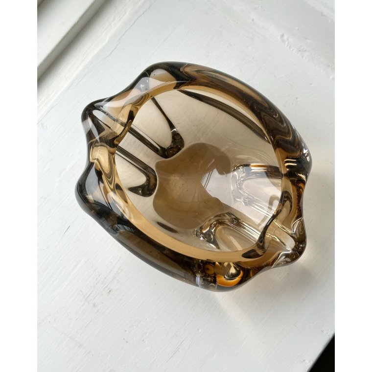 Organic glass dish, smokey