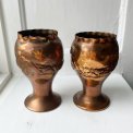 Copper vase w empire pattern, NB, pr pc