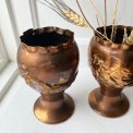 Copper vase w empire pattern, NB, pr pc