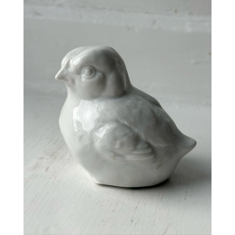 Bird, porcelain, chicken, white glaze