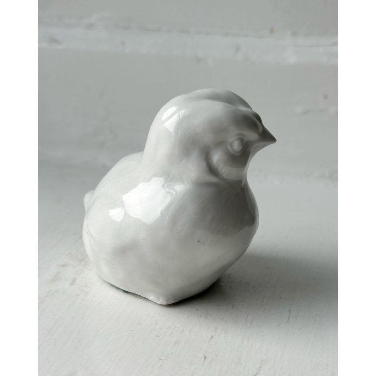 Bird, porcelain, chicken, white glaze
