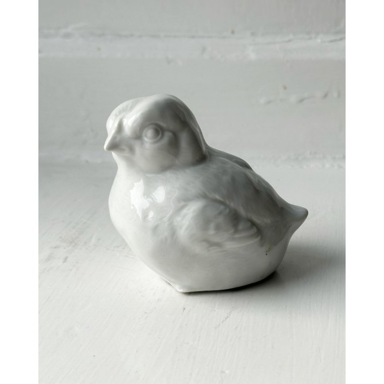 Bird, porcelain, chicken, white glaze