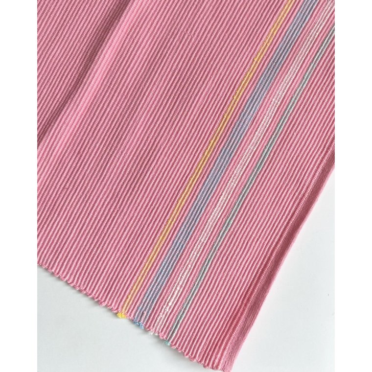 Placemat, pastel pink w stripes