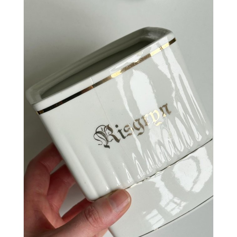 Svensk fajance, kkkenkrukke: risgryn