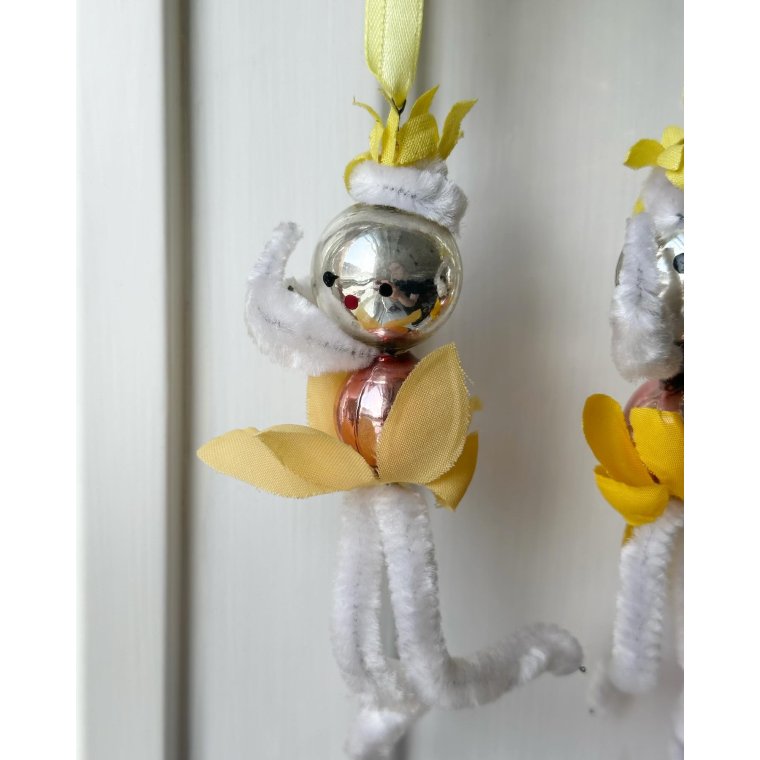 Vintage forrsfigurer til ophng, 5 stk samlet