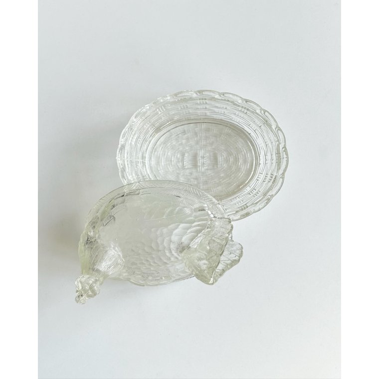 Clear glass, chicken
