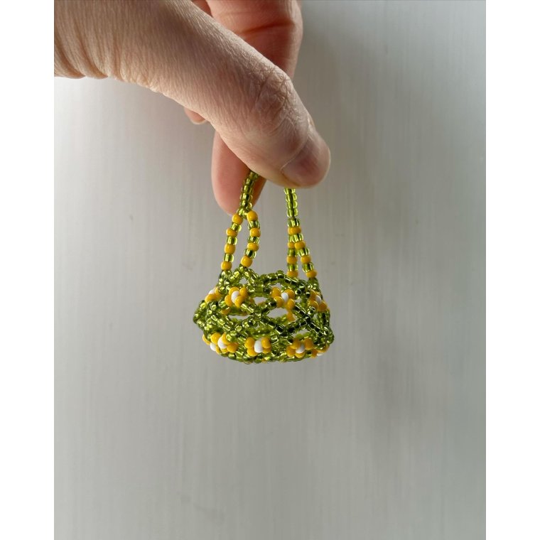 Pearl-stitched basket