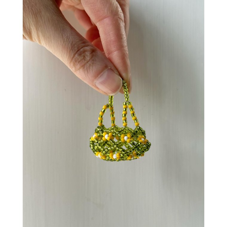 Pearl-stitched basket