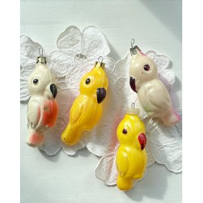 Parrots, assorted colors, set of 4, NB