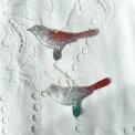 Soviet cardboard ornaments, birds, set of 2