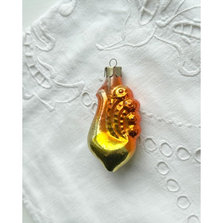 Vintage glaspynt, hane, gul