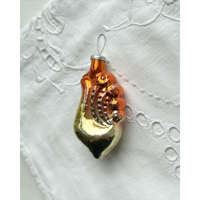 Vintage glaspynt, hane, orange