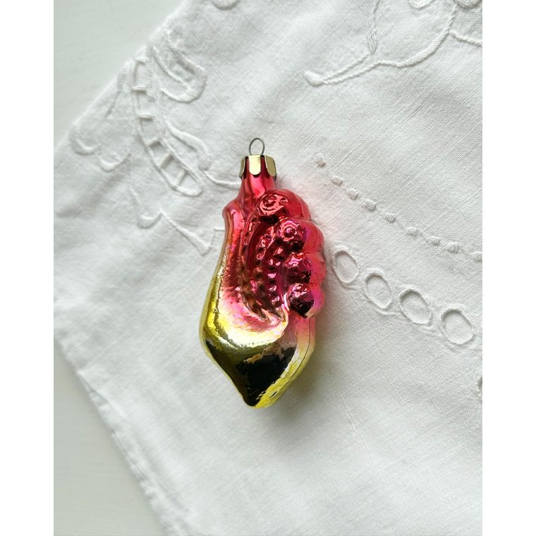 Vintage glaspynt, hane, pink