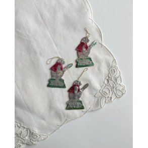 Soviet cardboard ornaments, monkeys, set of 3