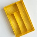 Cutlery tray, yellow plastic